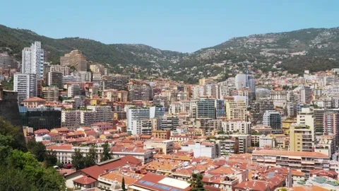 Panoramic view of Monte Carlo, Monaco. France, Mediterranean Sea. tourist Stock Footage 210854793