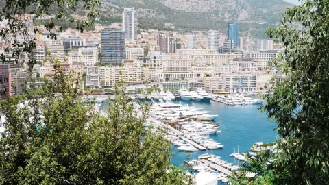 Panoramic view of Monte Carlo, Monaco. France, Mediterranean Sea. tourist Stock Footage 210855066