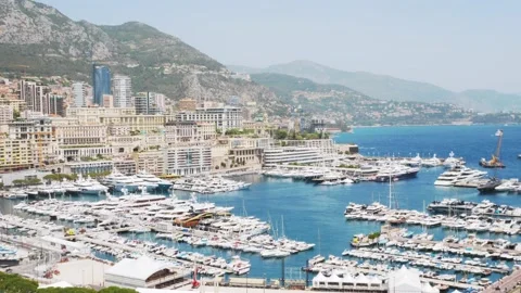 Panoramic view of Monte Carlo, Monaco. France, Mediterranean Sea. tourist Stock Footage 213665278