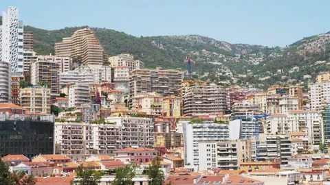 Panoramic view of Monte Carlo, Monaco. France, Mediterranean Sea. tourist Stock Footage 218379117