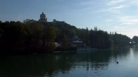 Panoramic view of monte dei cappuccini on a sunny day. City of Turin. Video 4K 库存影片 292783650