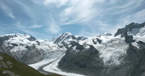 Panoramic view from Monte Rosa to Matterhorn - Gornergrat Observatory Vidéo 229458147