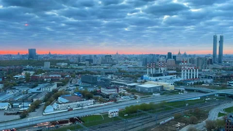 Panoramic view of Moscow city Stock Footage 166530188