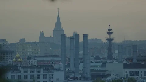 Panoramic View of Moscow Stock Footage 80976300