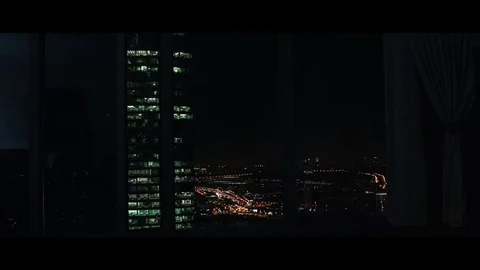 Panoramic view on Moscow at night Stock Footage 81177673