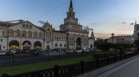 Panoramic view of  Moscow train terminal Kazansky Stock Footage 67216596