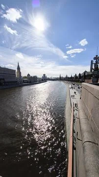 Panoramic view of the Moskva River and city skyline. Stock Photos