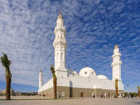 Panoramic view mosque Al-Quba, Al-Madinah al-Munawwarah, Saudi Arabia Foto stock
