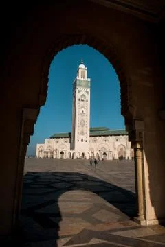 Panoramic view at the Mosque of Hasan II. in Casablanca. Casablanca is the la Stock Photos