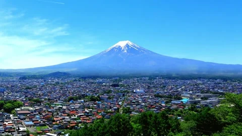 Panoramic View of Mount Fuji and Surrounding Cityscape Stock-Footage 310816787