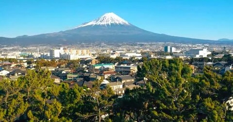 A panoramic view of Mount Fuji on a clear day Stock Photos