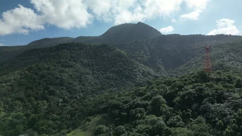 Panoramic-view-from-mount-isabel-de-torres-puerto-plata-drone-4k-03 Stock Footage 336388341