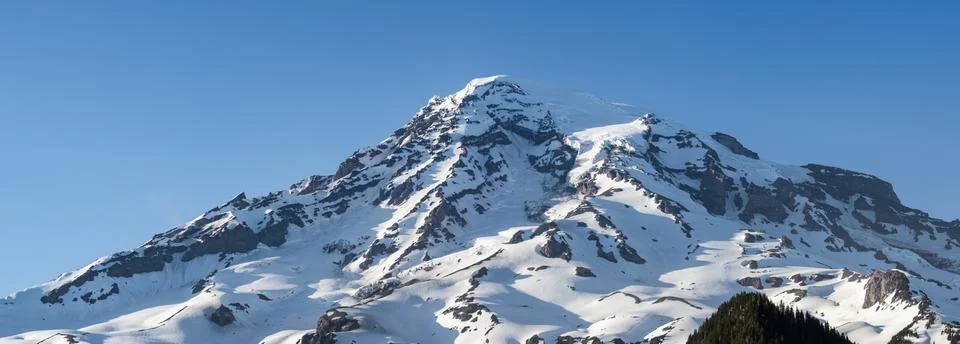 Panoramic view of Mount Rainier, Washington, US Stock Photos