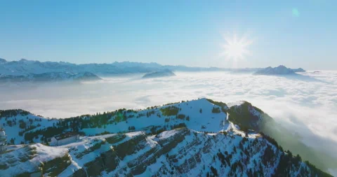 Panoramic View of Mount Rigi Queen of mountain. Swiss Alps, Luzern, Switzerland Video stock 208395796