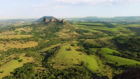 Panoramic view of Mount Three Stones Stock Footage 224335649