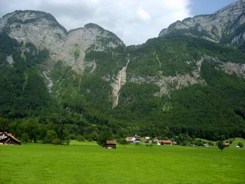 Panoramic view of Mountain above Liechtenstein Stock Photos