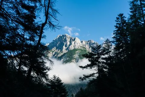 Panoramic view of a mountain in the austrian alps Stock Photos
