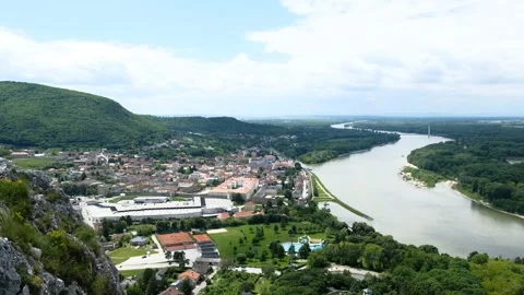 Panoramic view from mountain braunsberg Stock Footage 154838649