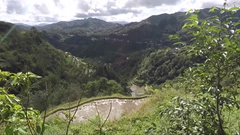 Panoramic View From Mountain, Forest, Valley, Rice Terraces, Banaue, Philippines Video stock 234321745