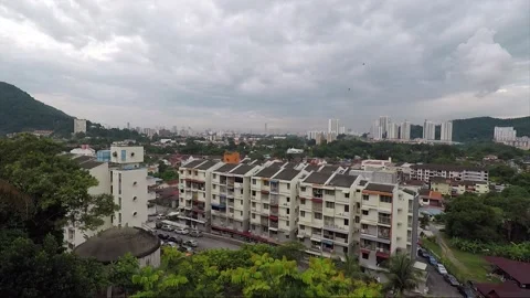 Panoramic View From Mountain of Kek Lok Si Temple, George Town, Penang, Malaysia 動画素材 296742197