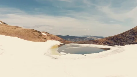 Panoramic view of mountain lake Stock Footage 93213729