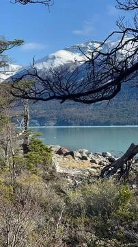 Panoramic view of the mountain lake Stock Photos