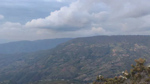 Panoramic view of mountain landscape during sunset 库存影片 142975660