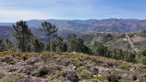 Panoramic view of a mountain landscape 库存影片 332368845