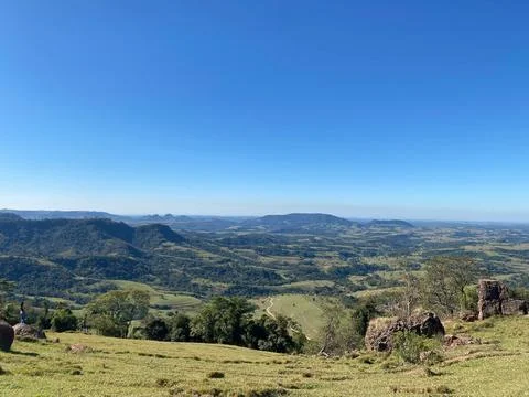 Panoramic view of the mountain landscape Stock Photos