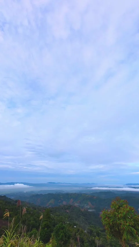 Panoramic View of Mountain Landscape Under Blue Sky Stock Footage 307298285