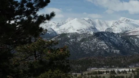 Panoramic view of a mountain meadow in the Rocky Mountains Stock Footage 274592933