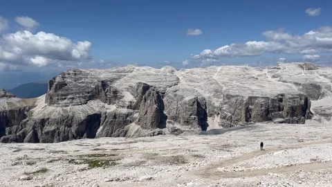 Panoramic view of mountain point Piz Boz, moon like surface Video stock 284463536