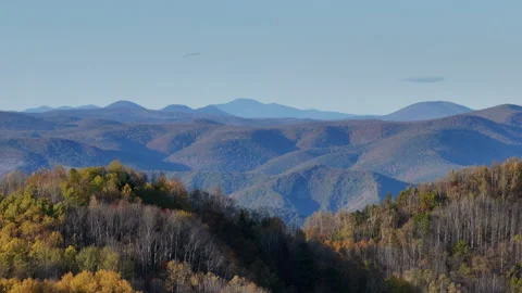 A Panoramic View of a Mountain Range in Autumn Stock Footage 265827903