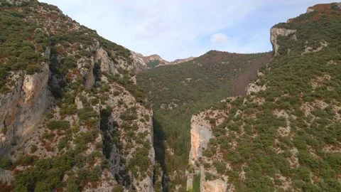 Panoramic view of the mountain range in sunny weather, 4k Stock Footage 170268766