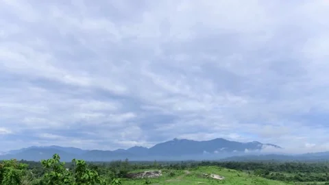 Panoramic View of Mountain Range Under Cloudy Sky Video stock 310244158