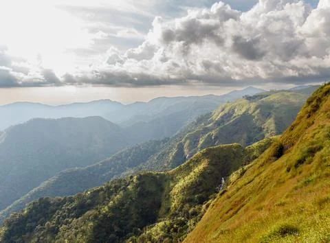 Panoramic View of Mountain Ranges and Dramatic Sky in Kerala Stock Photos