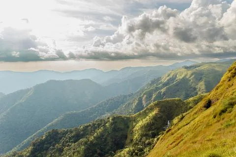 Panoramic View of Mountain Ranges and Dramatic Sky in Kerala Stock Photos