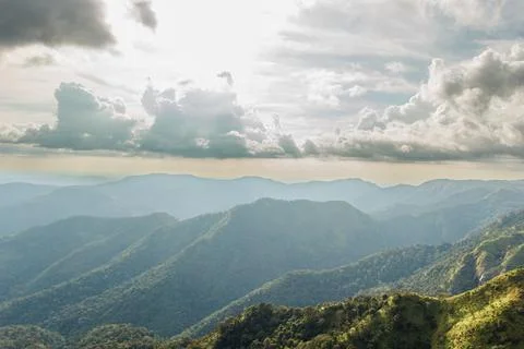 Panoramic View of Mountain Ranges and Dramatic Sky in Kerala Stock Photos