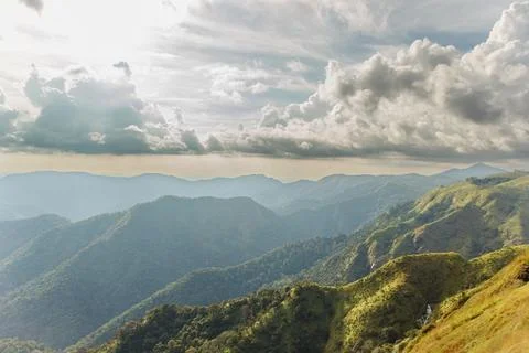Panoramic View of Mountain Ranges and Dramatic Sky in Kerala Stock Photos
