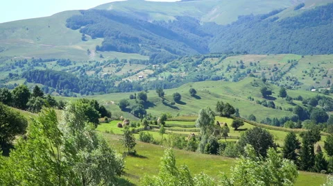 Panoramic View of a Mountain in Summer Stock Footage 65133305