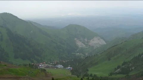 Panoramic view of the mountain valley Stock Footage 293570814