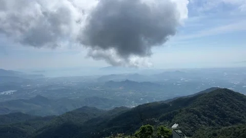 Panoramic view of mountains and sky in Da Nang Vietnam Ba Na Hills scenic Stock Footage 320163261