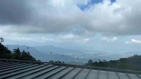 Panoramic view of mountains and sky in Da Nang Vietnam Ba Na Hills scenic Stock Footage 320163286