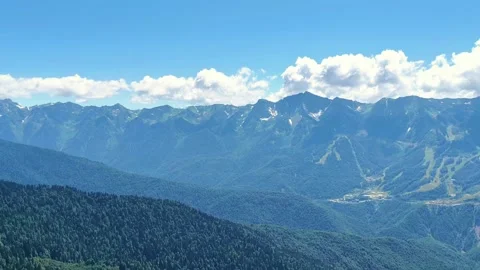 Panoramic view of the mountains. Caucasus Mountains. Stock Footage 286868812