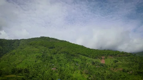 Panoramic view of mountains with clear sky Stock Footage 155960502