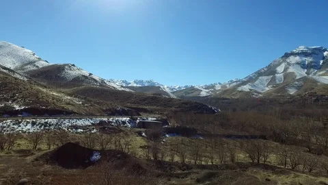 Panoramic view of mountains Stock Footage 122344032