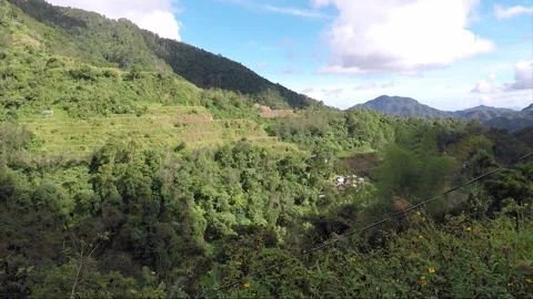 Panoramic View, Mountains With Forest And Rice Terraces, Banaue, Philippines Stock Footage 237092252