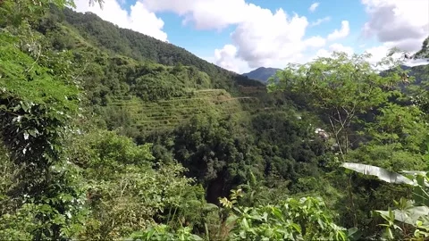 Panoramic View, Mountains, Forest, Rice Terraces, Banaue, Luzon, Philippines Stock Footage 232935382