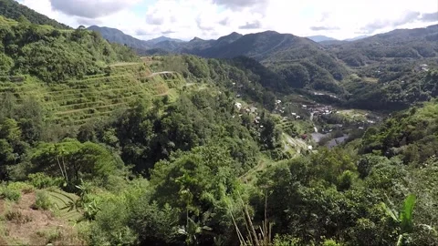 Panoramic View, Mountains, Forest, Rice Terraces, Banaue, Luzon, Philippines 库存影片 233238638