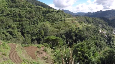 Panoramic View, Mountains, Forest, Valley, Rice Terraces, Banaue, Philippines Stock Footage 233168146